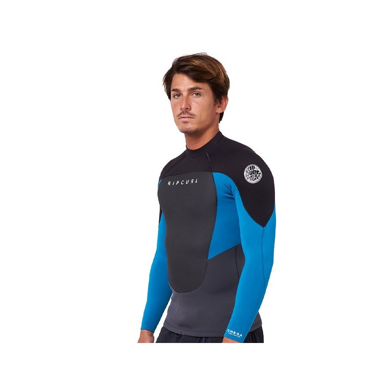 RIP CURL HAUT OMEGA MANCHES LONGUES BLUE