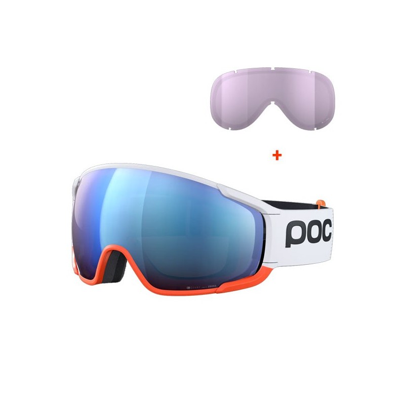 POC MASQUE ZONULA RACE BLANC/ORANGE