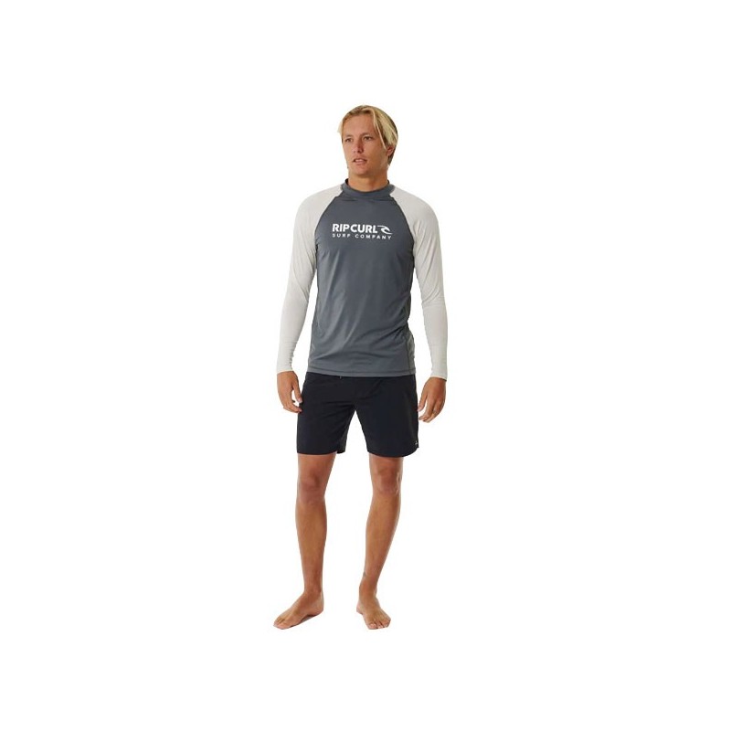 RIP CURL T-SHIRT ANTI UV MANCHES LONGUES GRIS