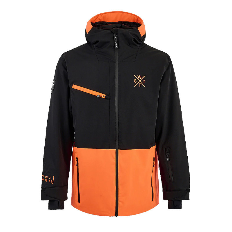 VESTE DE SKI REGULAR WATTS NOIR/ORANGE
