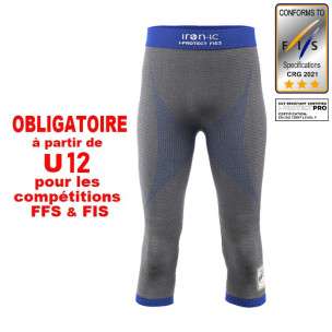 PANTALON 3/4 SOUS-VETEMENT 3* FIS CUT-RESISTANT JUNIOR IRON-IC BLEU